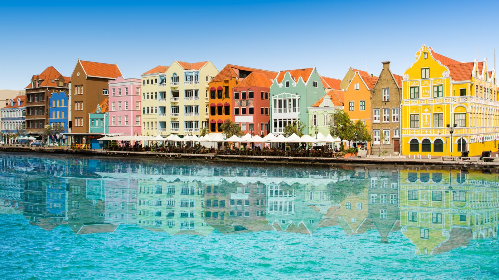 The colourful waterfront buildings of Willemstad